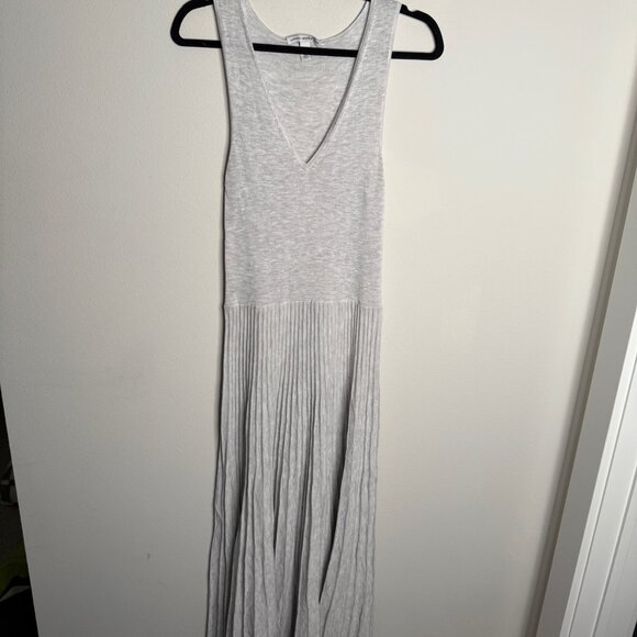 Autumn Cashmere Women's Light Gray Knit‎ V Neck Maxi Dress - Size S Small - Picture 1 of 6